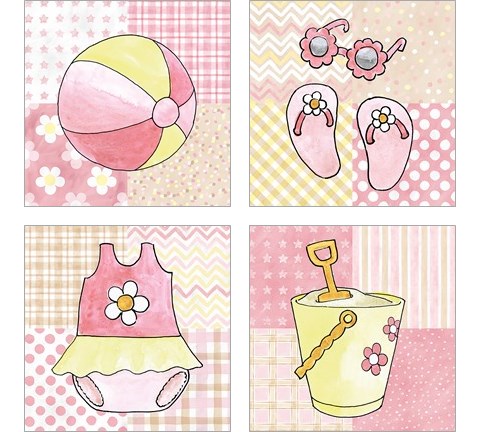 Coastal Baby Girl 4 Piece Art Print Set by Beth Grove