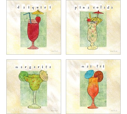 Tropical Cocktails 4 Piece Art Print Set by Caitlin Dundon