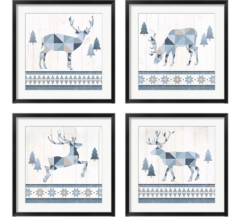 Nordic Geo Lodge 4 Piece Framed Art Print Set by Wild Apple Portfolio