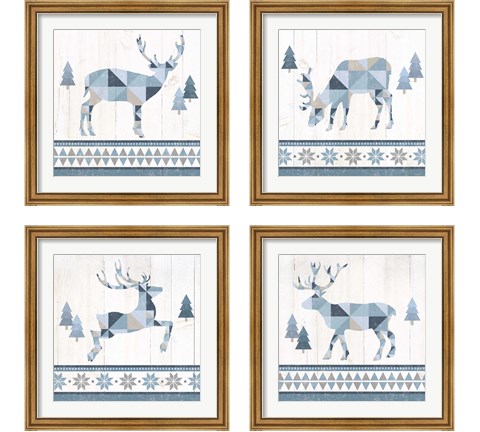 Nordic Geo Lodge 4 Piece Framed Art Print Set by Wild Apple Portfolio