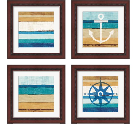 Beachscape Nautical White 4 Piece Framed Art Print Set by Michael Mullan