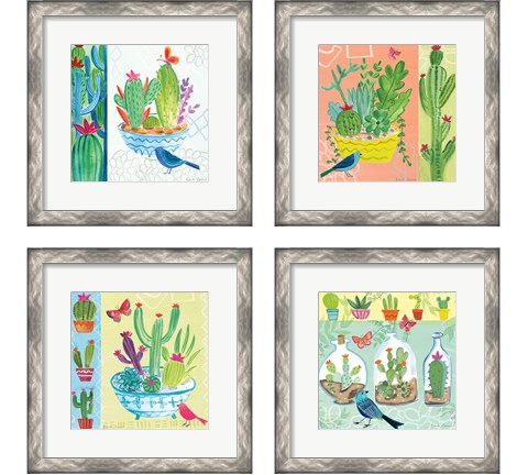 Cacti Garden 4 Piece Framed Art Print Set by Farida Zaman