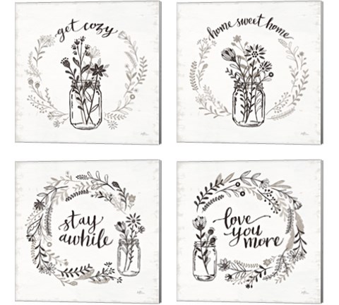 Our Nest 4 Piece Canvas Print Set by Janelle Penner