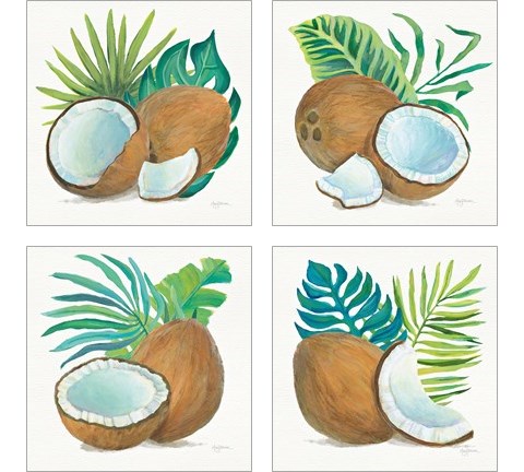 Coconut Palm 4 Piece Art Print Set by Mary Urban