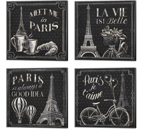 Vive Paris 4 Piece Canvas Print Set by Janelle Penner