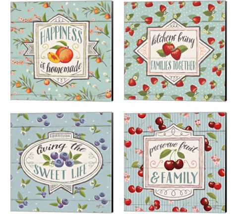 Sweet Life 4 Piece Canvas Print Set by Janelle Penner