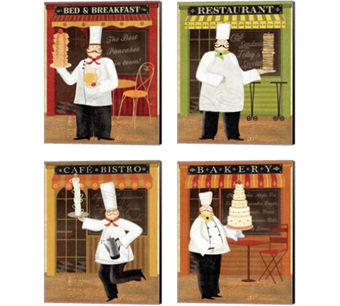 Chef's Specialties 4 Piece Canvas Print Set by Veronique Charron