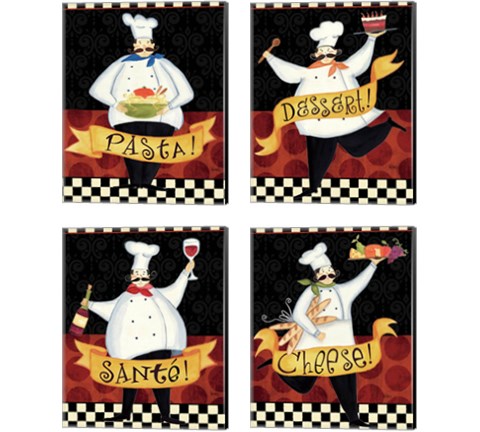 Bon Appetit 4 Piece Canvas Print Set by Veronique Charron