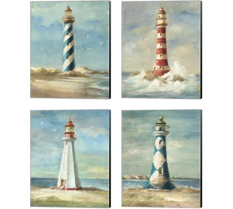 Lighthouse 4 Piece Canvas Print Set by Danhui Nai
