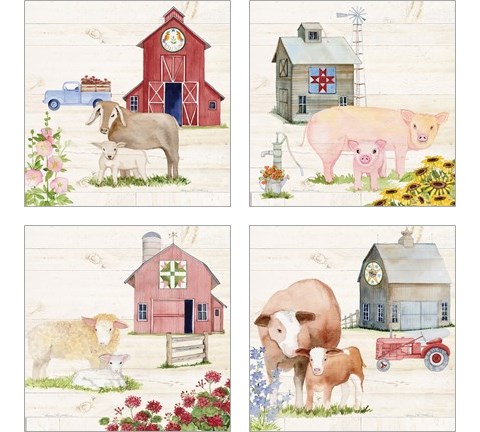 Life on the Farm 4 Piece Art Print Set by Kathleen Parr McKenna