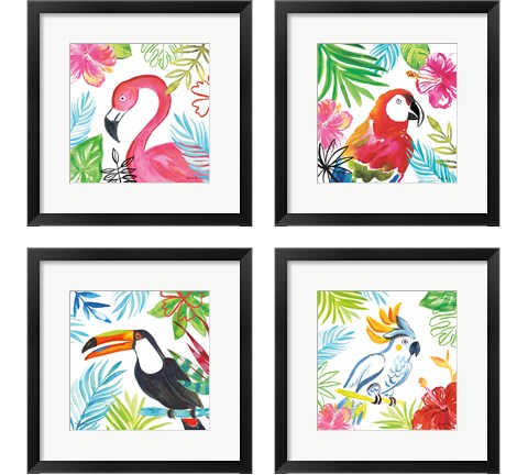 Tropicana  4 Piece Framed Art Print Set by Farida Zaman