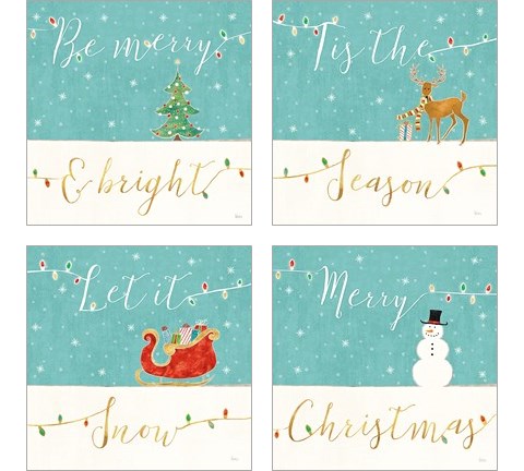 Underlined Christmas 4 Piece Art Print Set by Veronique Charron
