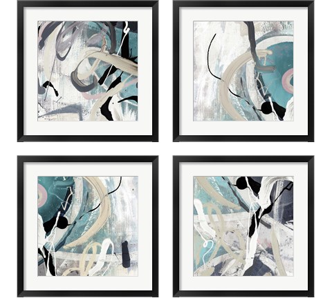 Tangled Teal 4 Piece Framed Art Print Set by Posters International Studio