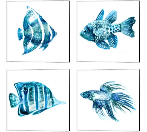Fish 4 Piece Canvas Print Set by Edward Selkirk