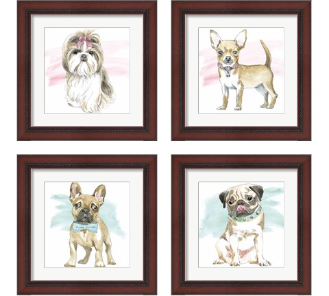 Glamour Pups 4 Piece Framed Art Print Set by Beth Grove