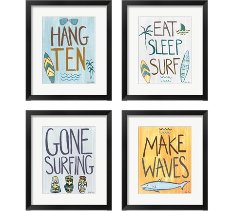 Make Waves 4 Piece Framed Art Print Set by Farida Zaman