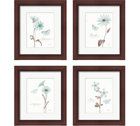 Bits of Blue 4 Piece Framed Art Print Set by Katie Pertiet