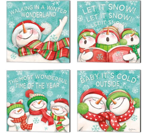 Let it Snow 4 Piece Canvas Print Set by Mary Urban