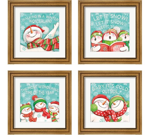 Let it Snow 4 Piece Framed Art Print Set by Mary Urban