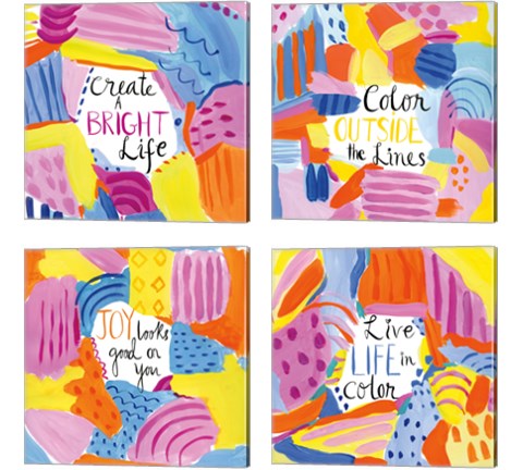 Abstract Affirmations 4 Piece Canvas Print Set by Farida Zaman