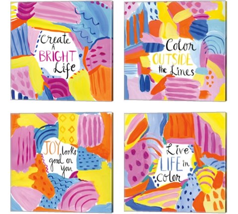 Abstract Affirmations 4 Piece Canvas Print Set by Farida Zaman