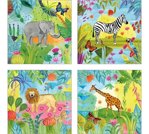 The Big Jungle 4 Piece Art Print Set by Farida Zaman