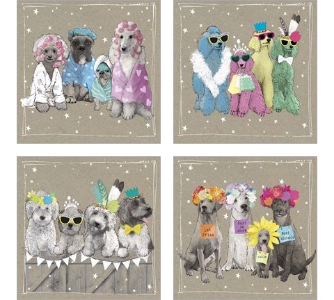 Fancypants Wacky Dogs 4 Piece Art Print Set by Hammond Gower