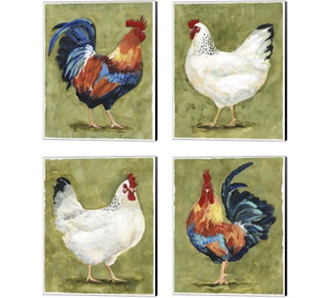 Chicken Scratch 4 Piece Canvas Print Set by Victoria Borges