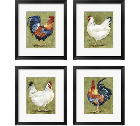 Chicken Scratch 4 Piece Framed Art Print Set by Victoria Borges