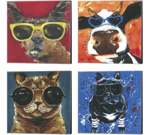 Dapper Animal 4 Piece Canvas Print Set by Jennifer Rutledge