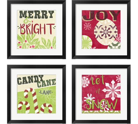 Let's Get Jolly 4 Piece Framed Art Print Set by June Erica Vess