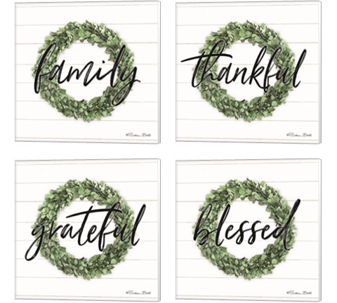 Blessed & Grateful 4 Piece Canvas Print Set by Susan Ball