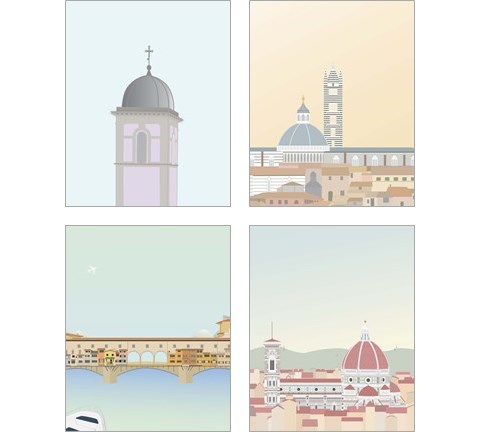 Travel Europe with Duomo di Siena 4 Piece Art Print Set by Gurli Soerensen