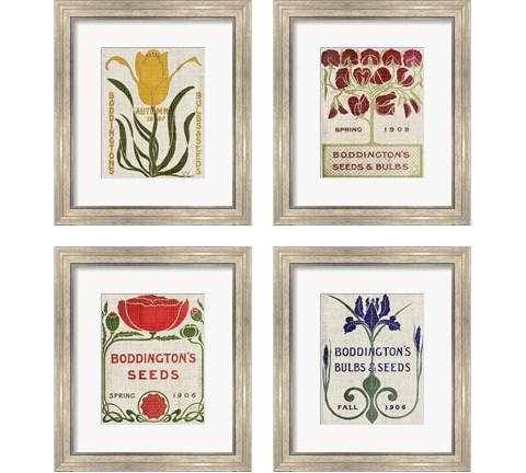 Flower Seed Packs 4 Piece Framed Art Print Set by Vision Studio