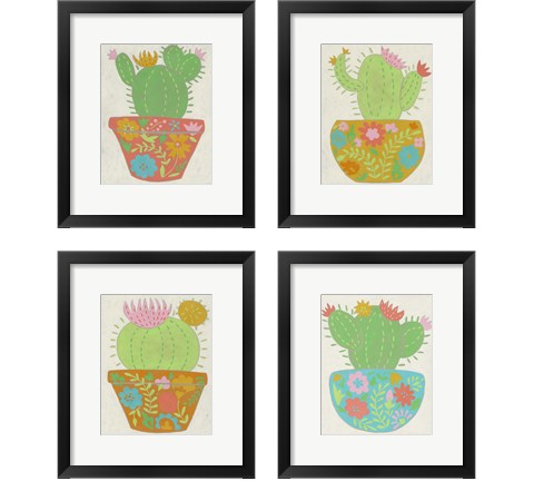 Happy Cactus 4 Piece Framed Art Print Set by Chariklia Zarris