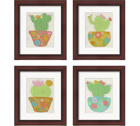 Happy Cactus 4 Piece Framed Art Print Set by Chariklia Zarris
