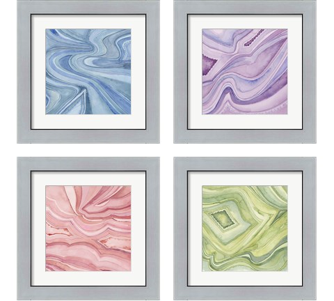 Pastel Agate 4 Piece Framed Art Print Set by Megan Meagher