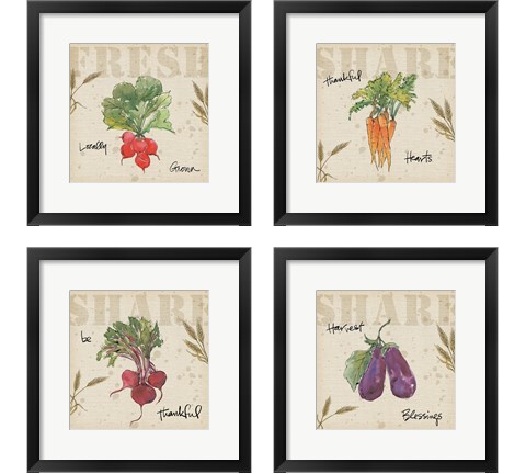 Farmers Feast Harvest 4 Piece Framed Art Print Set by Anne Tavoletti