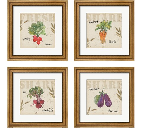 Farmers Feast Harvest 4 Piece Framed Art Print Set by Anne Tavoletti