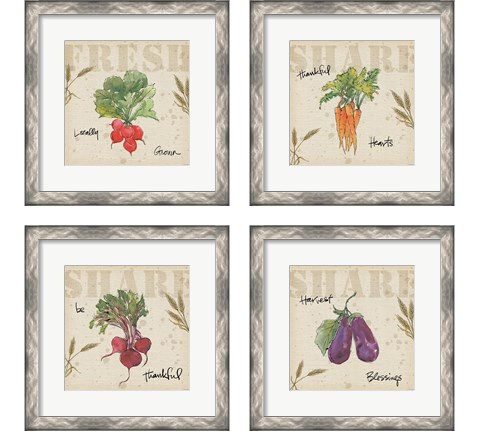 Farmers Feast Harvest 4 Piece Framed Art Print Set by Anne Tavoletti