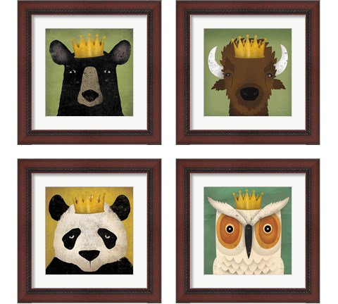 Animal with Crown 4 Piece Framed Art Print Set by Ryan Fowler