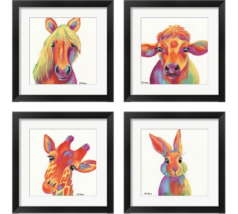 Cheery Animals 4 Piece Framed Art Print Set by Britt Hallowell
