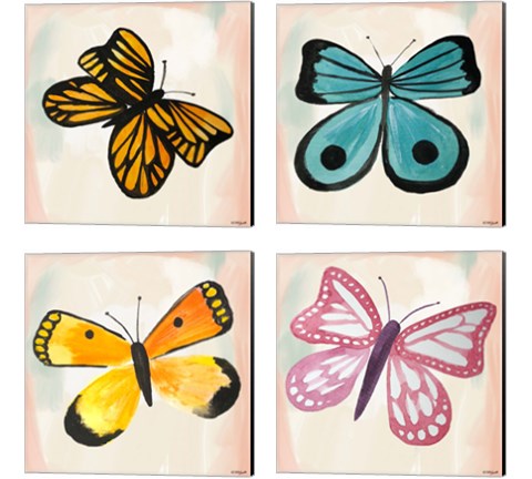 Butterfly  4 Piece Canvas Print Set by Katie Doucette
