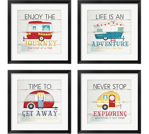 Camping 4 Piece Framed Art Print Set by Jennifer Pugh