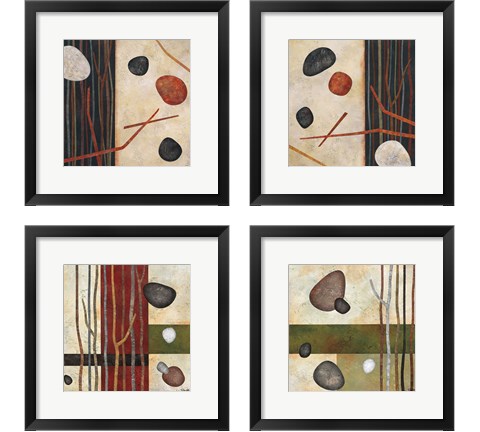 Sticks and Stones 4 Piece Framed Art Print Set by Glenys Porter