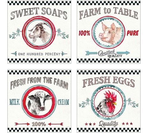 Farm Signs 4 Piece Art Print Set by Anne Tavoletti