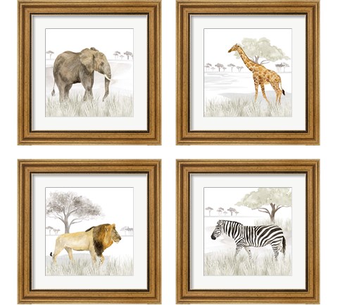 Serengeti Wildlife 4 Piece Framed Art Print Set by Tara Reed