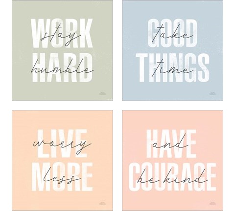 Morning Affirmations 4 Piece Art Print Set by Laura Marshall