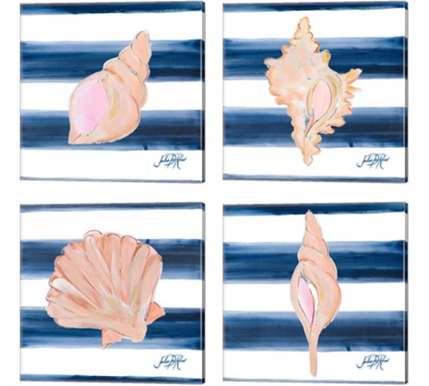 Nautical Shell 4 Piece Canvas Print Set by Julie DeRice