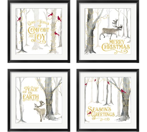 Christmas Forest 4 Piece Framed Art Print Set by Tara Reed